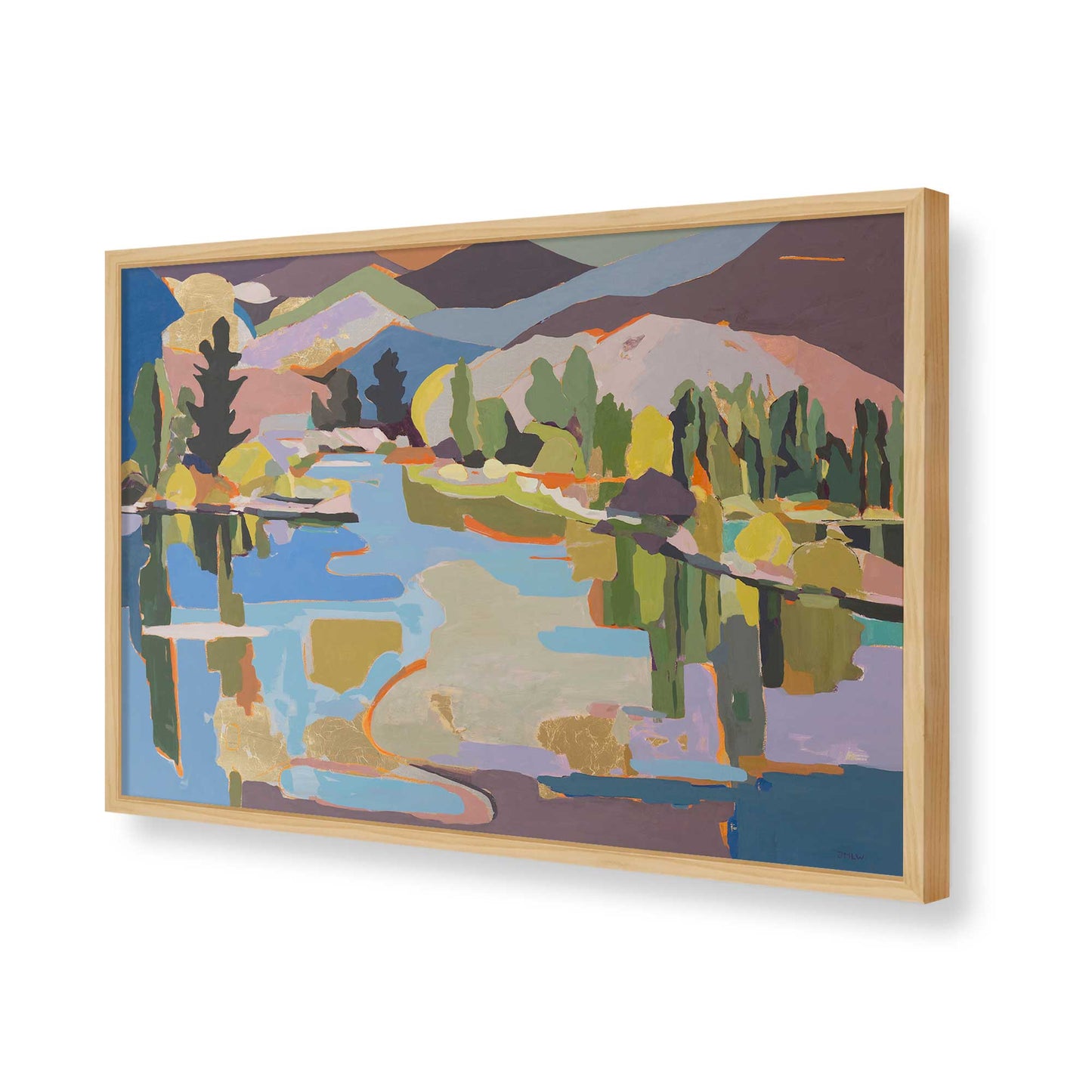 [Color:American Maple], Picture of art in a American Maple frame of the corner