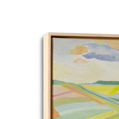 [Color:American Maple], Picture of art in a American Maple frame at an angle