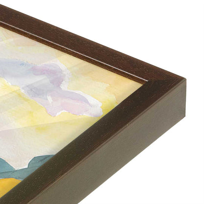 [Color:Brown], Picture of art in a Brown frame at an angle
