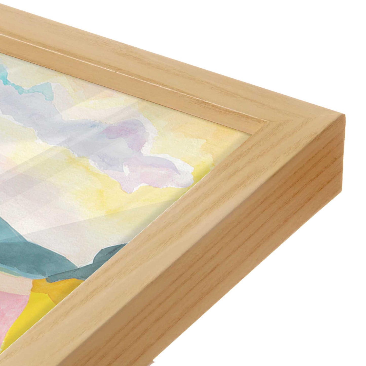 [Color:American Maple], Picture of art in a American Maple frame at an angle