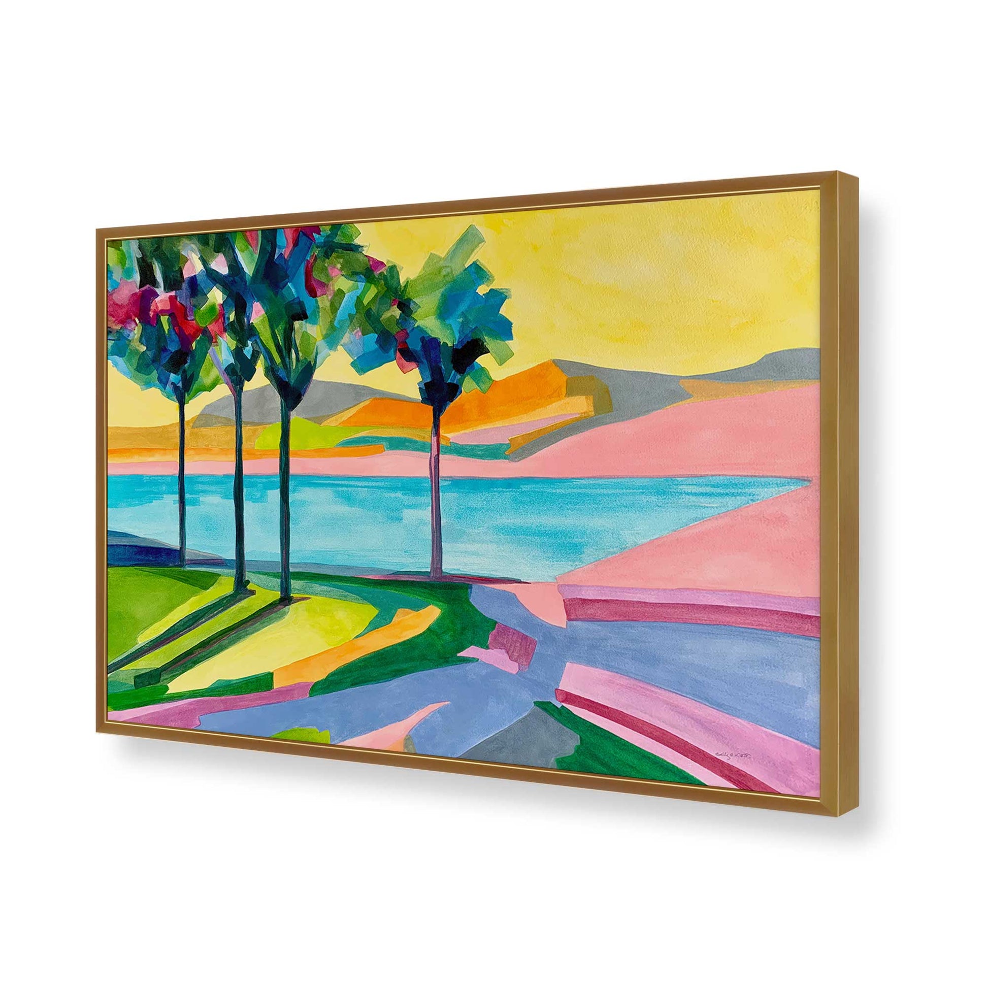 [Color:Polished Gold], Picture of art in a Polished Gold frame of the corner