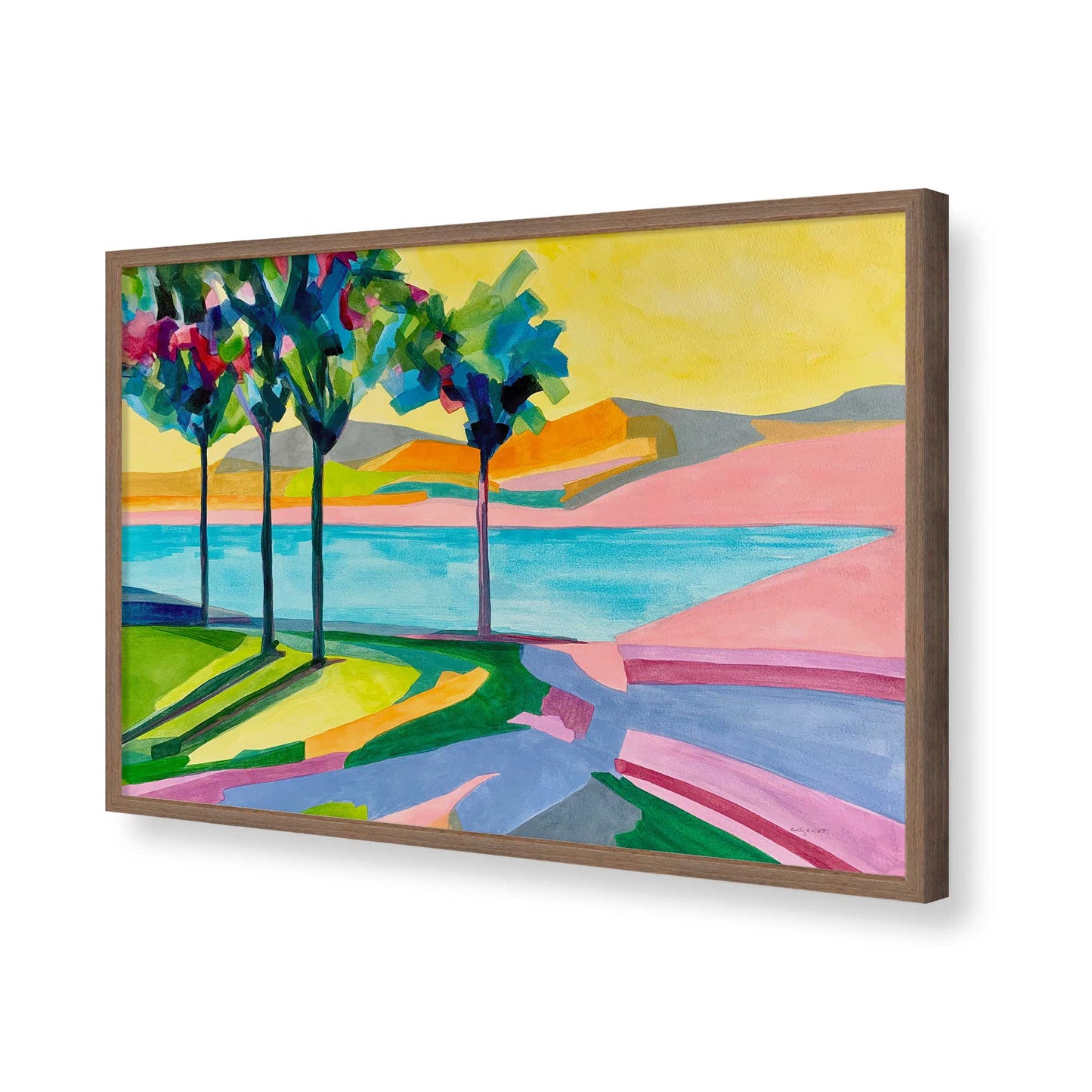 [Color:Walnut], Picture of art in a Walnut frame of the corner