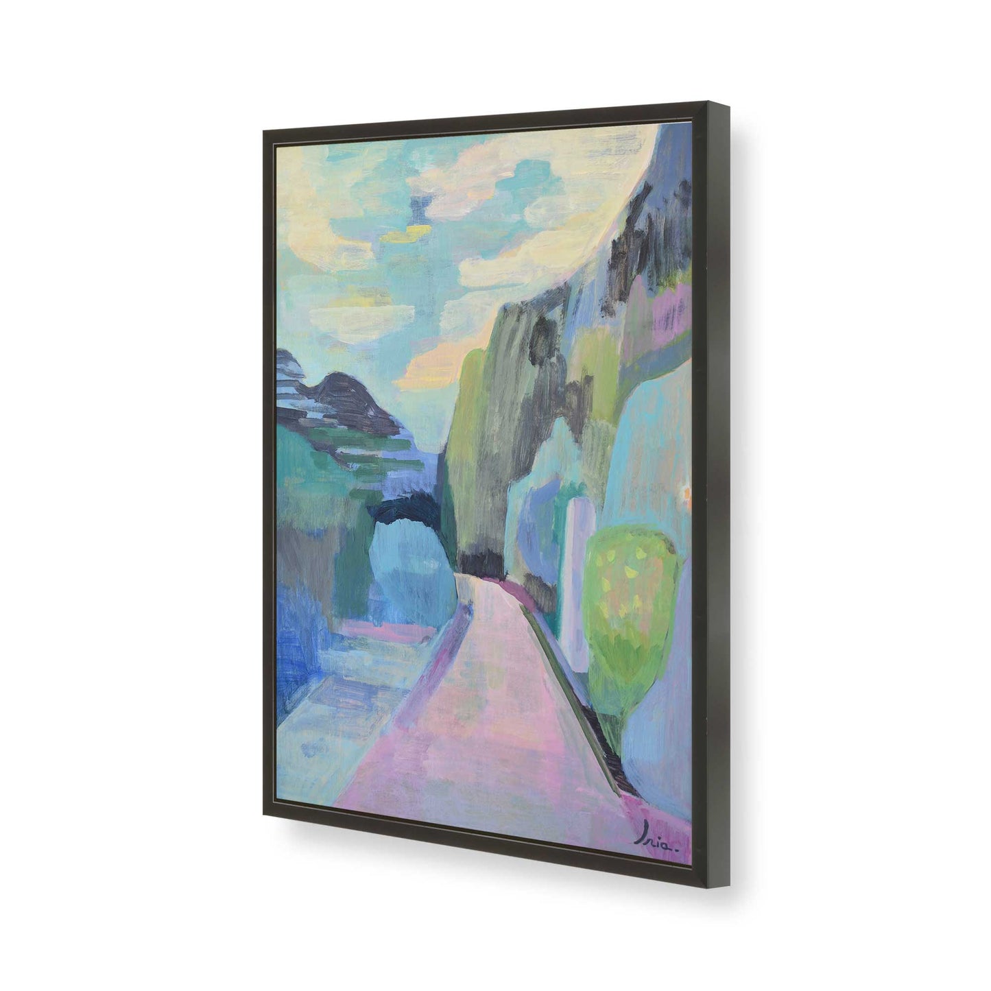 [Color:Satin Black], Picture of art in a Satin Black frame of the corner