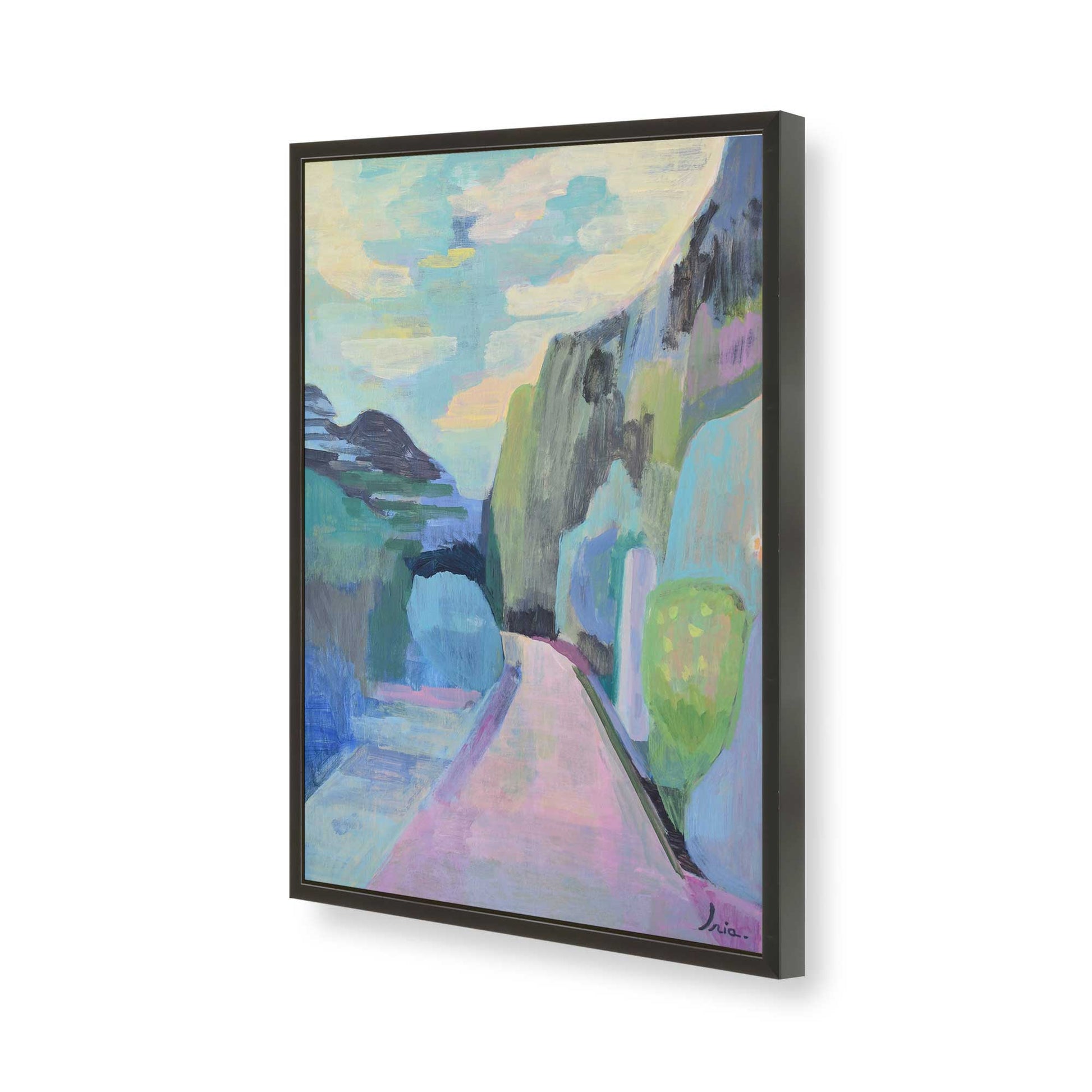 [Color:Satin Black], Picture of art in a Satin Black frame of the corner