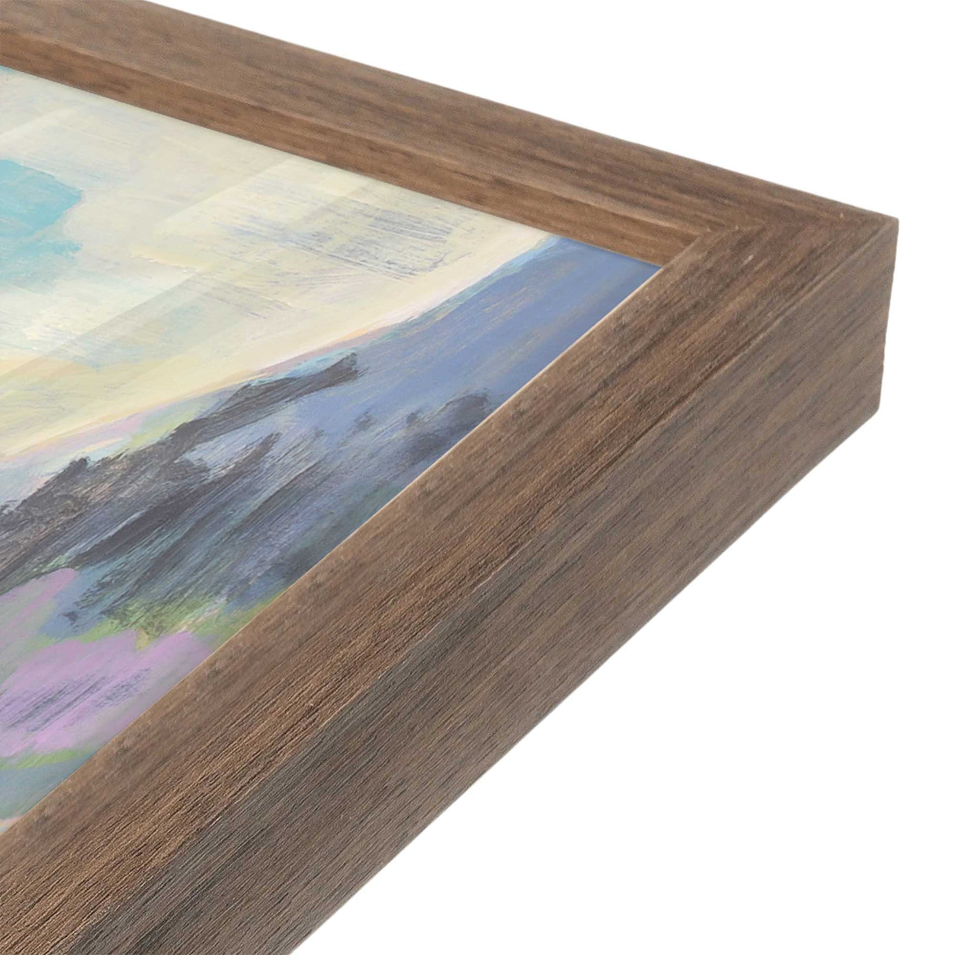 [Color:Walnut], Picture of art in a Walnut frame at an angle