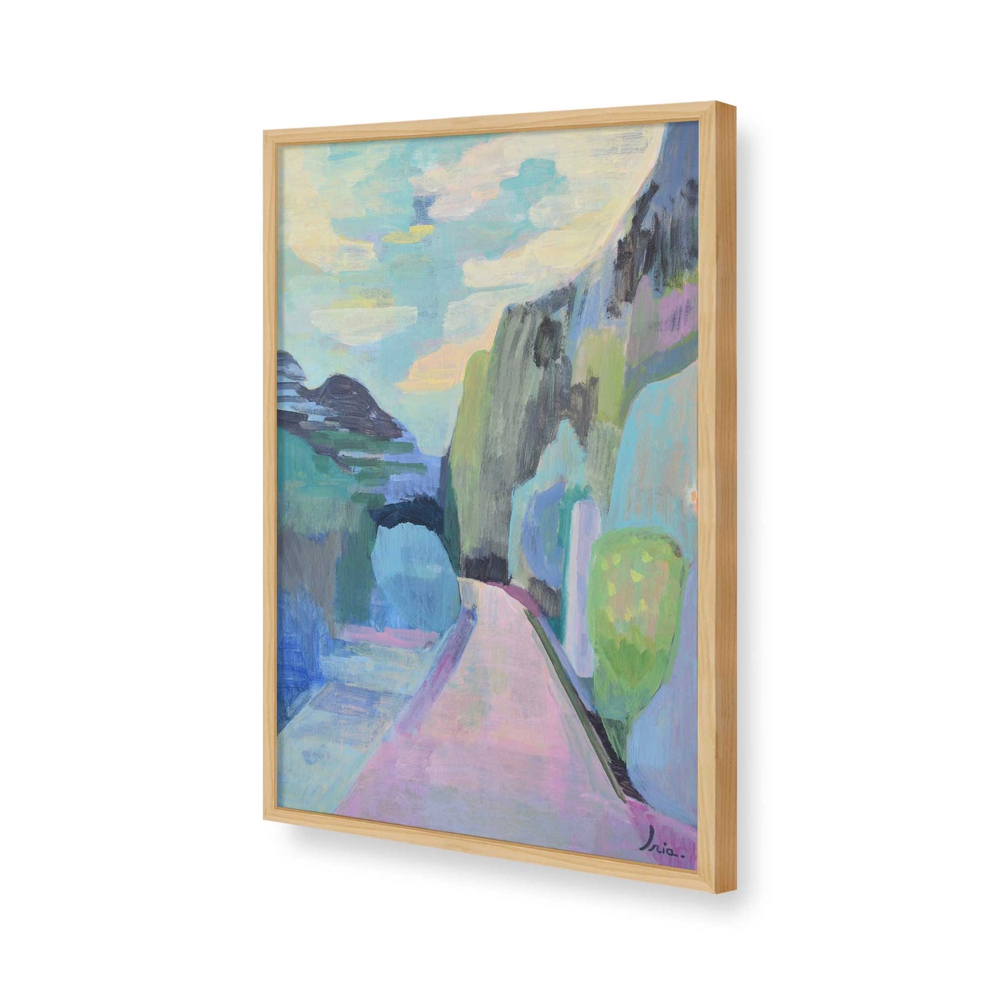 [Color:American Maple], Picture of art in a American Maple frame of the corner