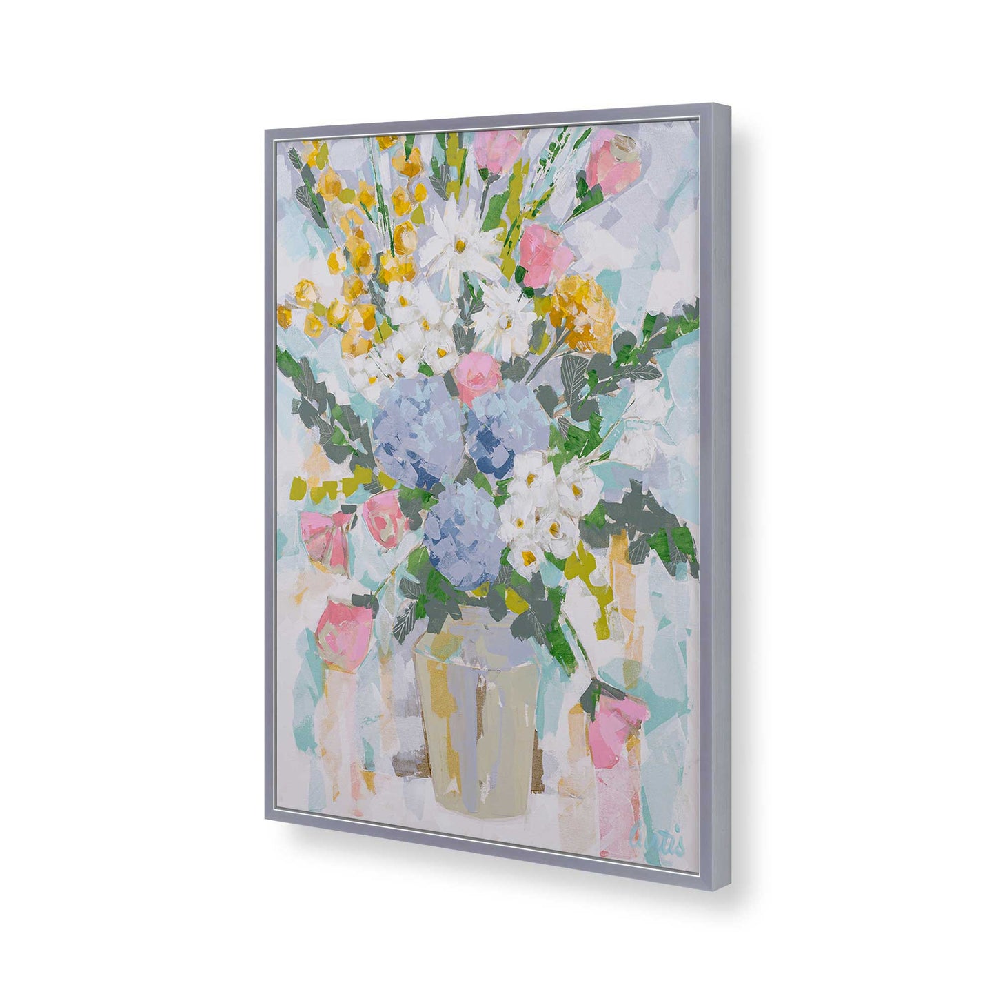 [Color:Polished Chrome], Picture of art in a Polished Chrome frame of the corner