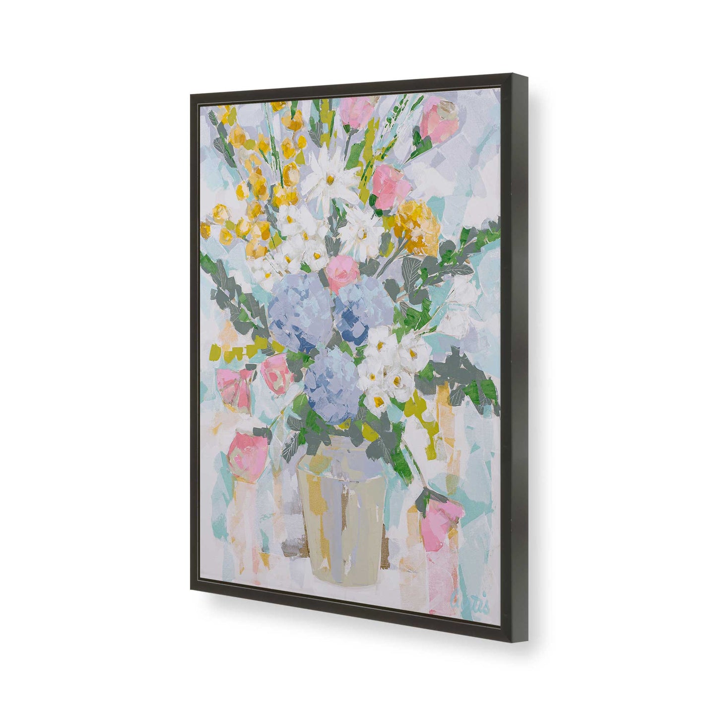 [Color:Satin Black], Picture of art in a Satin Black frame of the corner