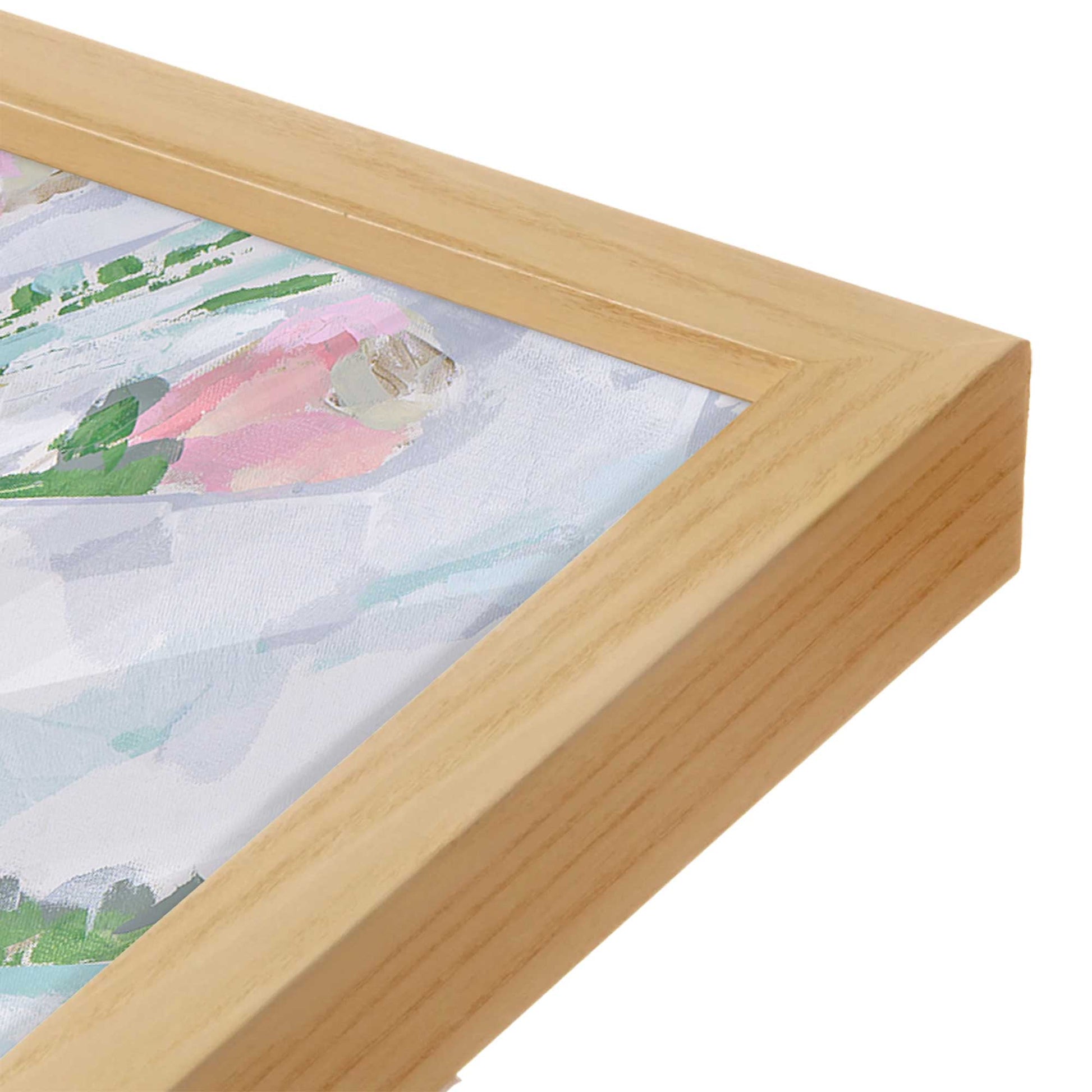 [Color:American Maple], Picture of art in a American Maple frame at an angle