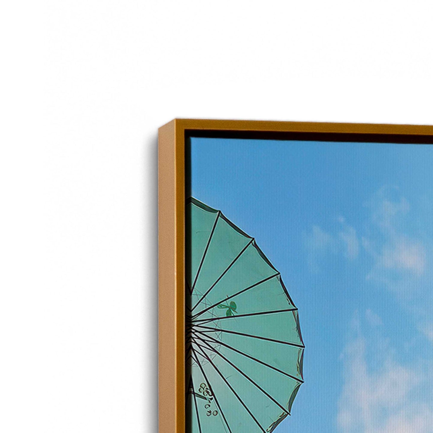 [Color:Polished Gold], Picture of art in a Polished Gold frame at an angle