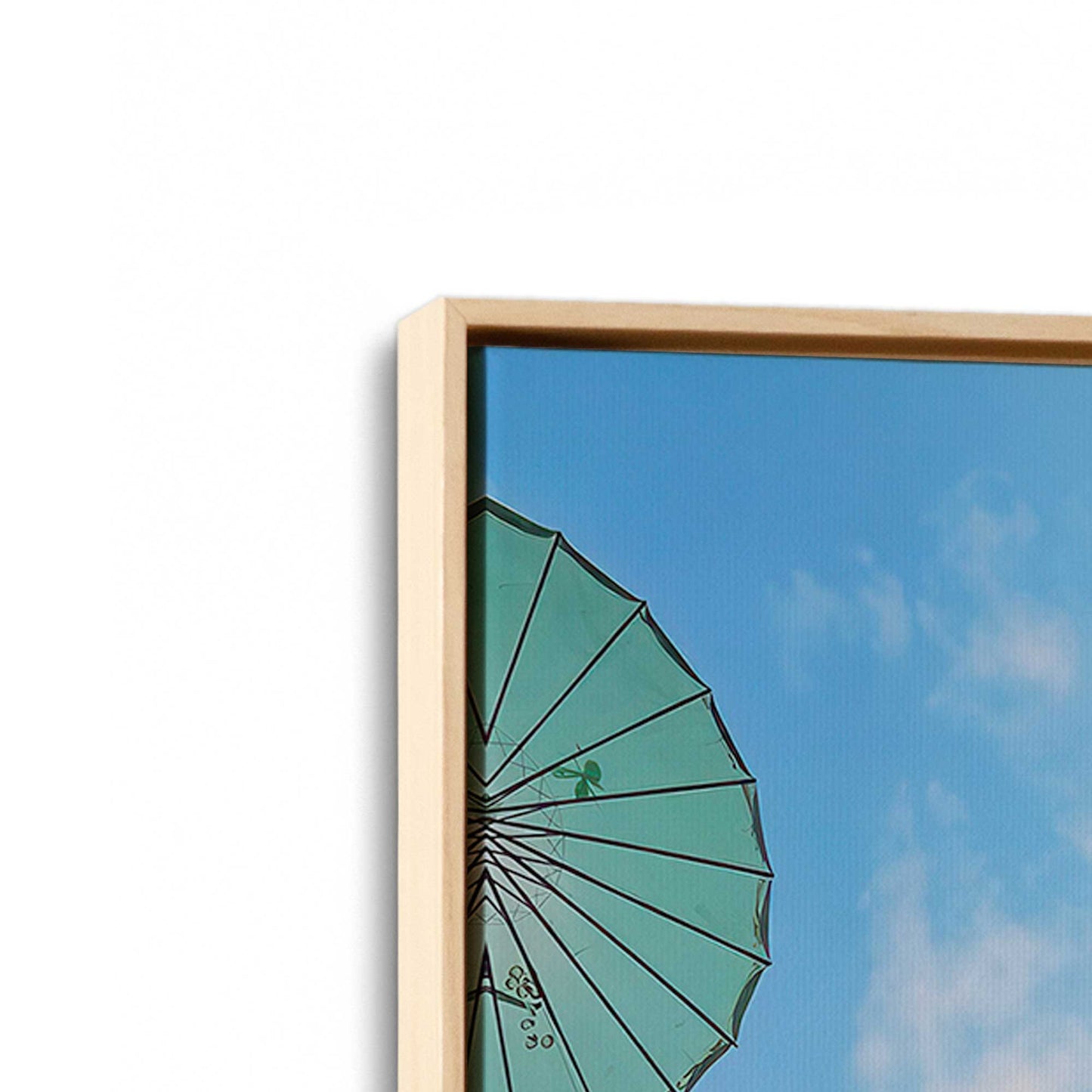 [Color:American Maple], Picture of art in a American Maple frame at an angle