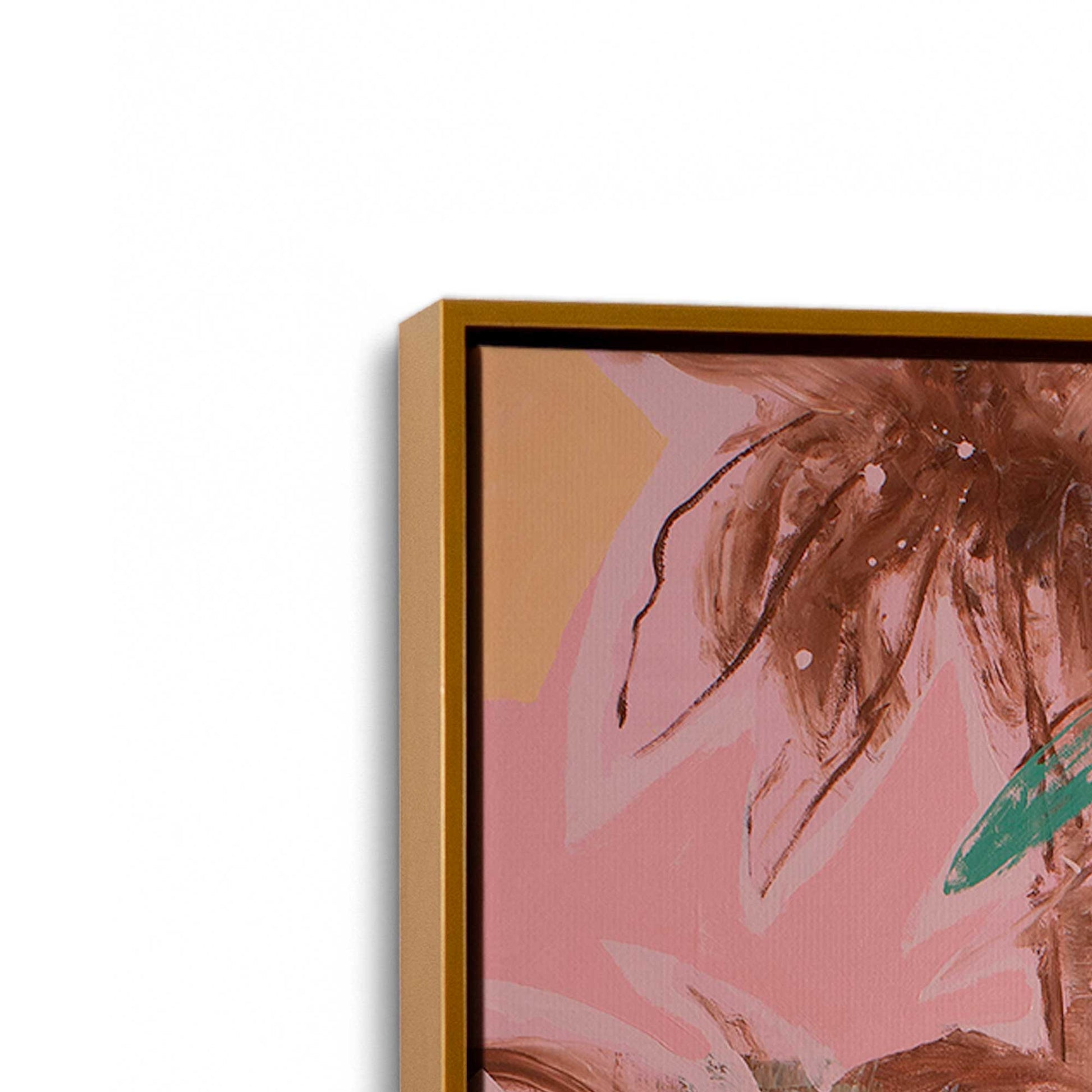 [Color:Polished Gold], Picture of art in a Polished Gold frame at an angle
