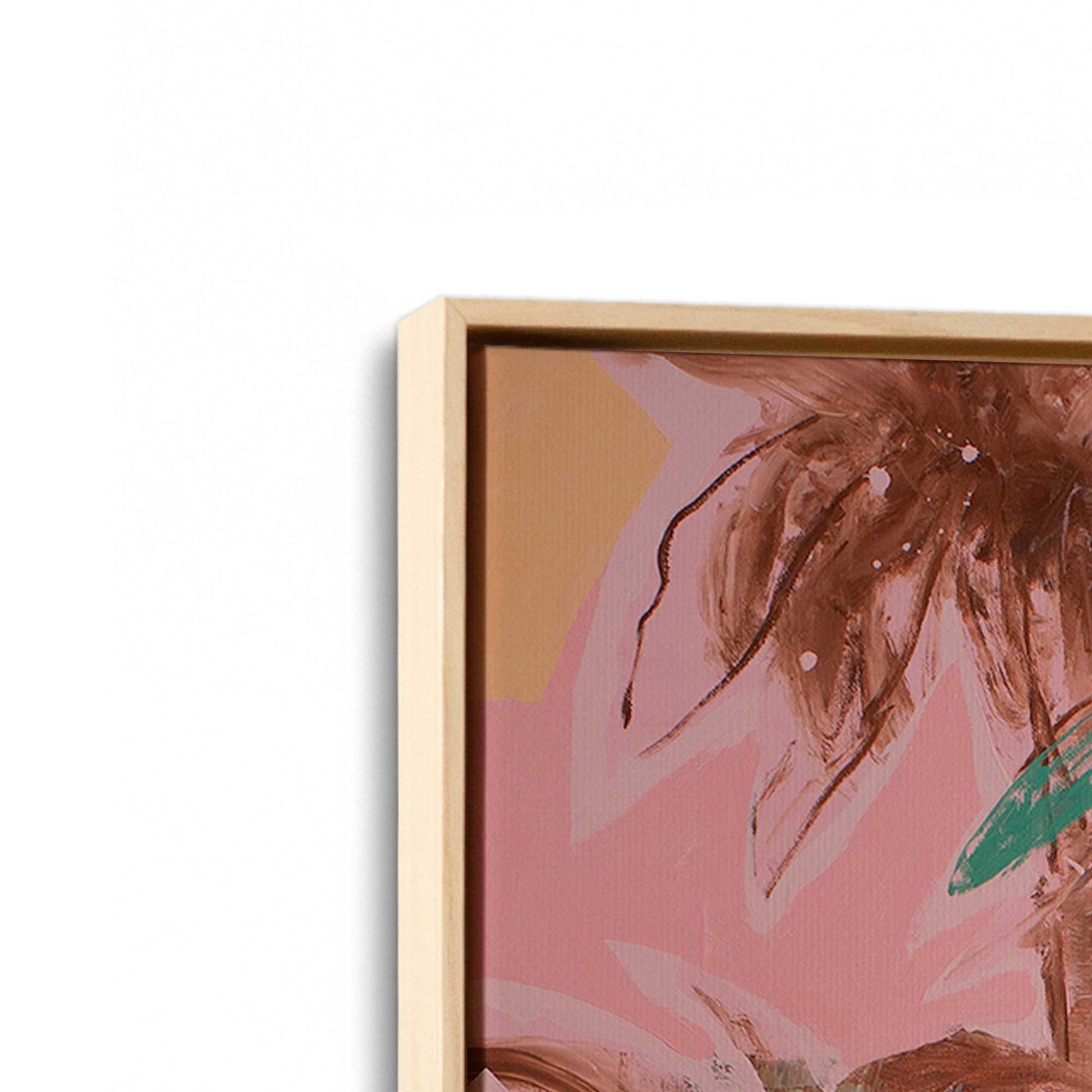 [Color:American Maple], Picture of art in a American Maple frame at an angle
