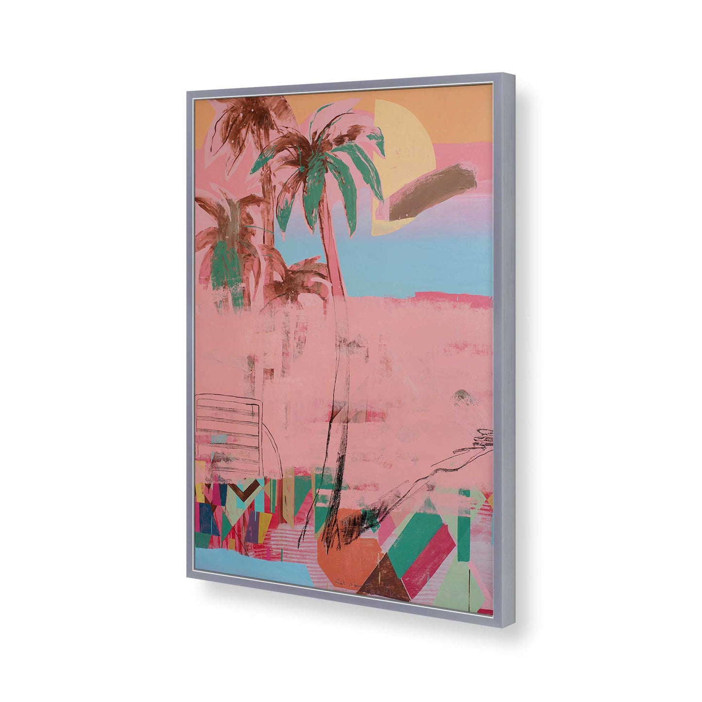 [Color:Polished Chrome], Picture of art in a Polished Chrome frame of the corner