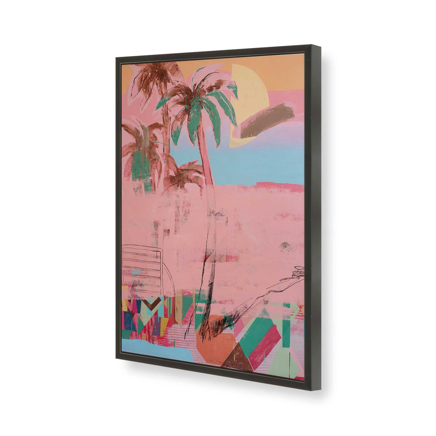 [Color:Satin Black], Picture of art in a Satin Black frame of the corner