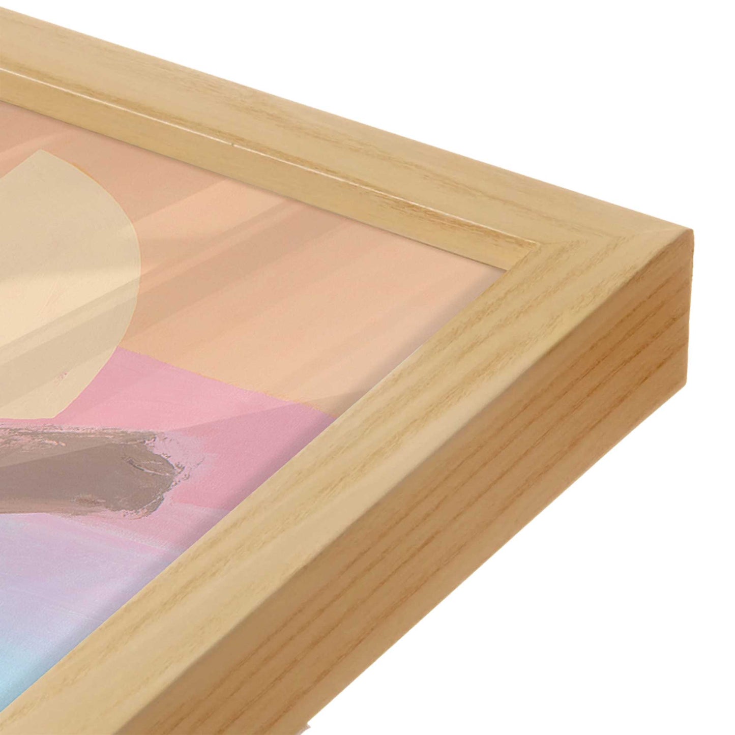 [Color:American Maple], Picture of art in a American Maple frame at an angle