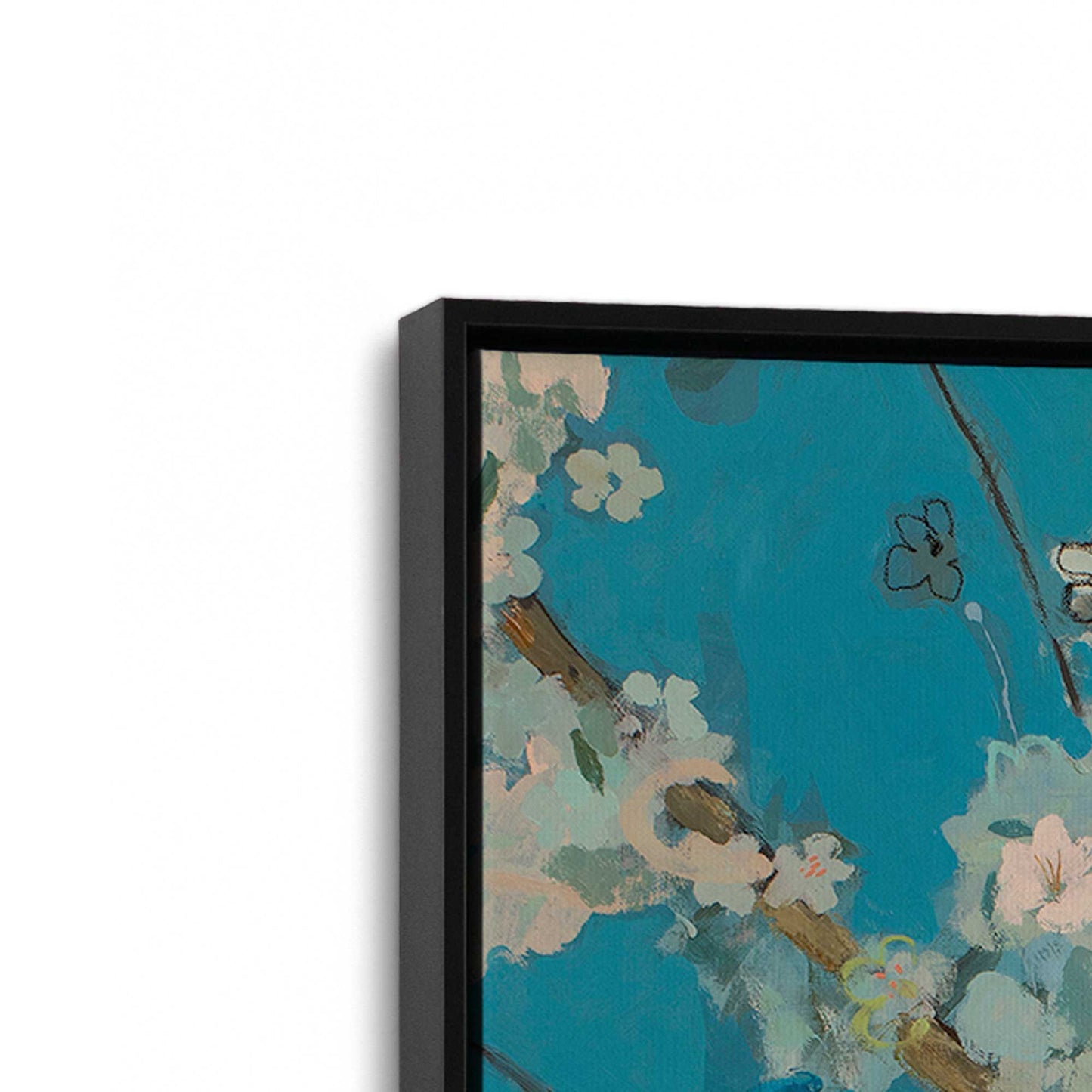 [Color:Satin Black], Picture of art in a Satin Black frame at an angle