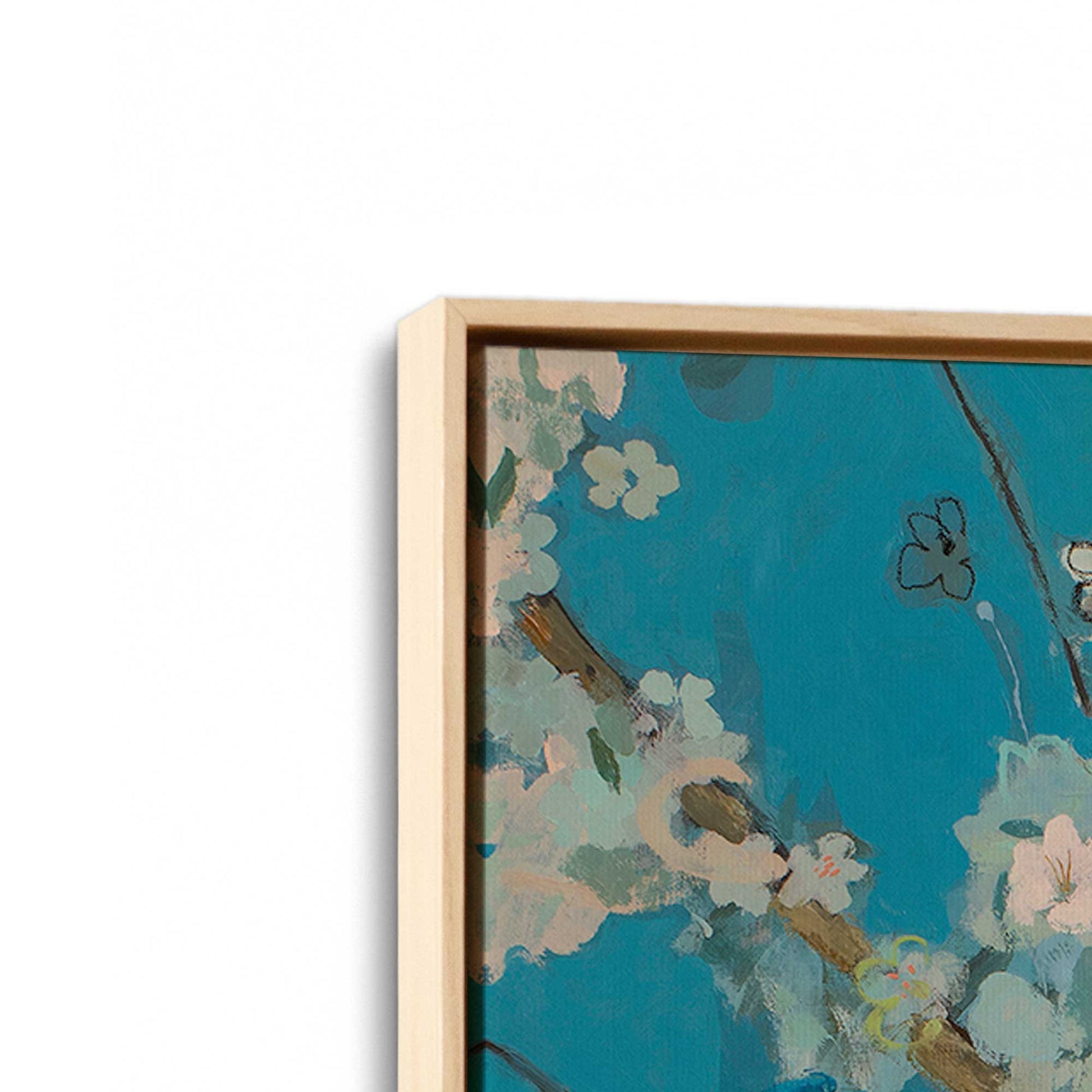[Color:American Maple], Picture of art in a American Maple frame at an angle