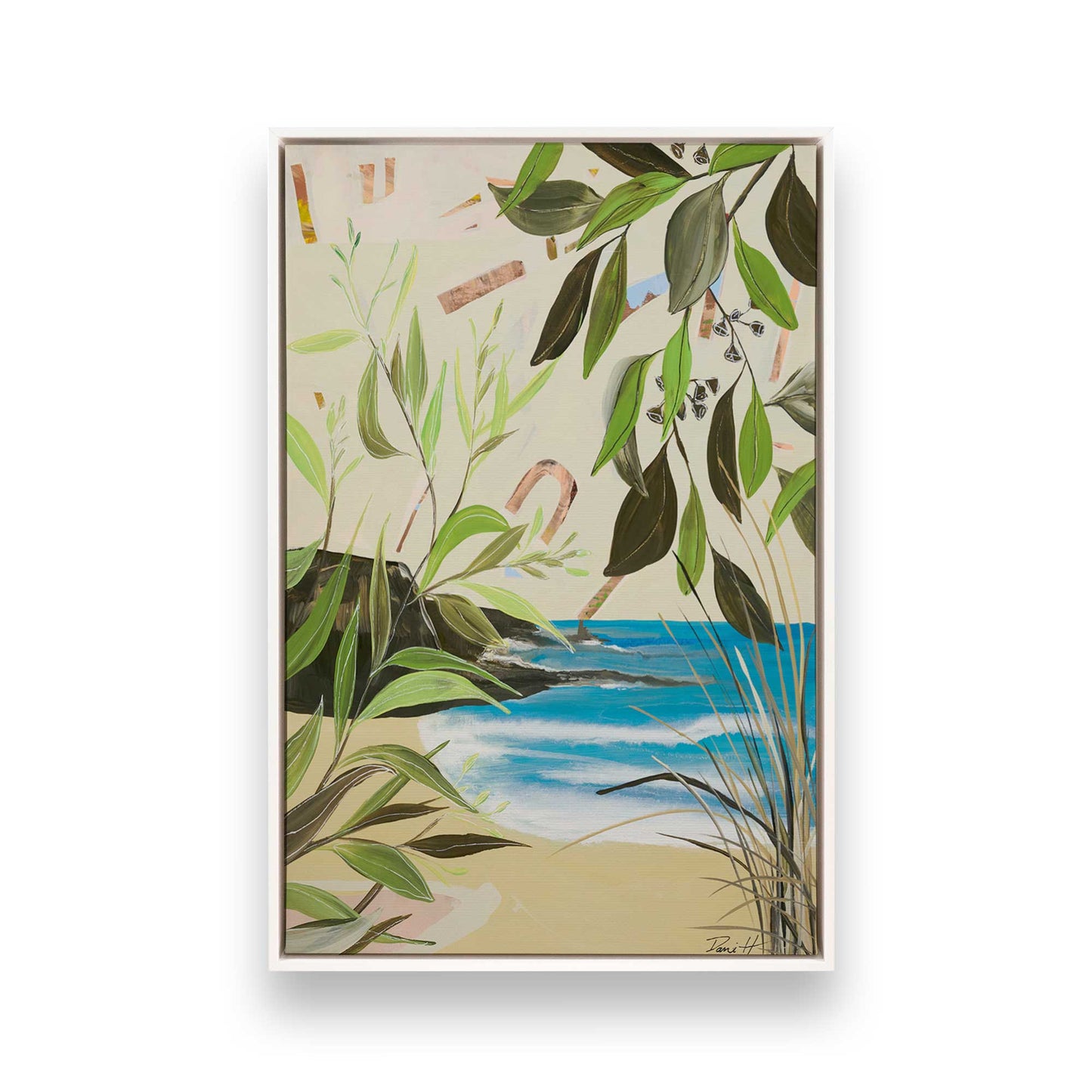 [Color:Opaque White], Picture of art in a White frame
