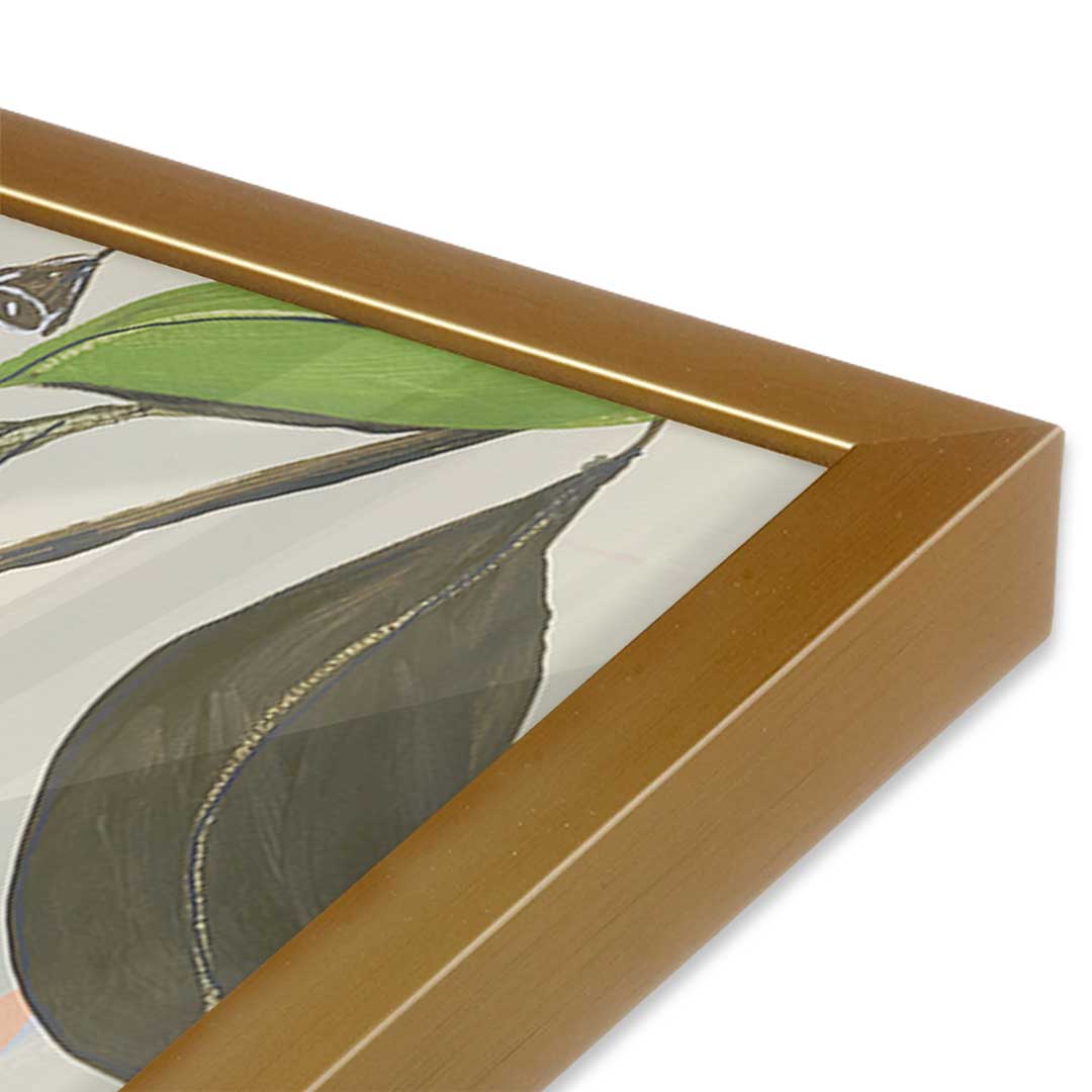 [Color:Polished Gold], Picture of art in a Polished Gold frame at an angle