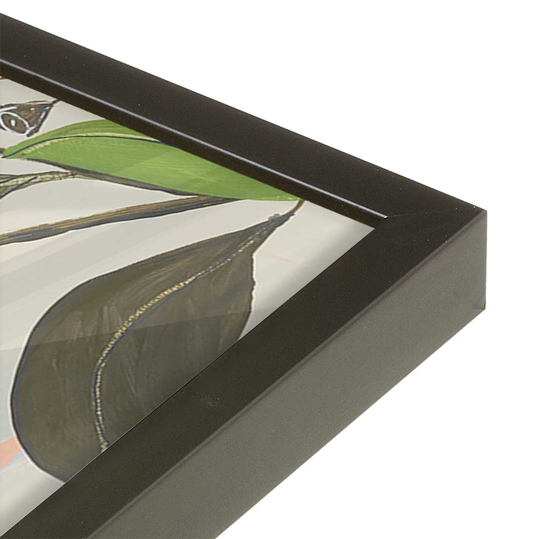[Color:Satin Black], Picture of art in a Satin Black frame at an angle