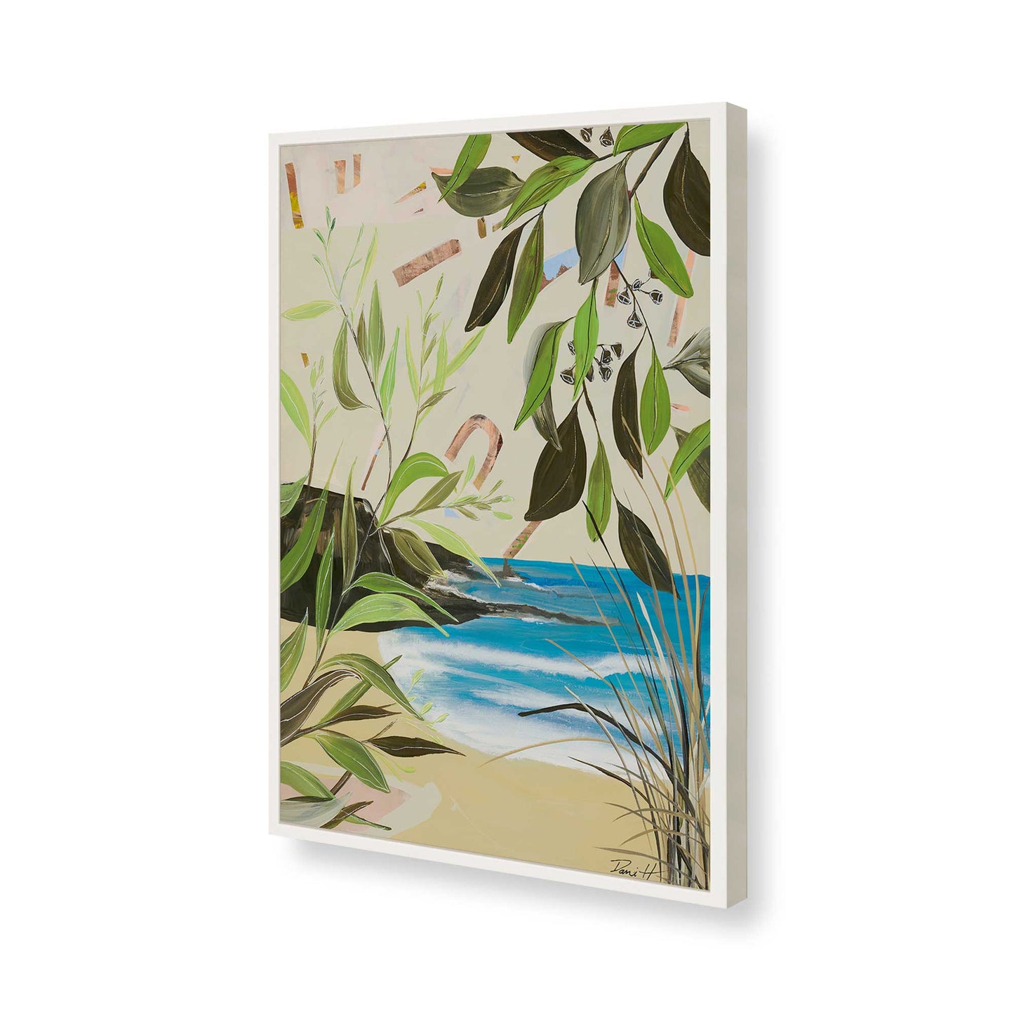 [Color:Opaque White], Picture of art in a Opaque White frame of the corner