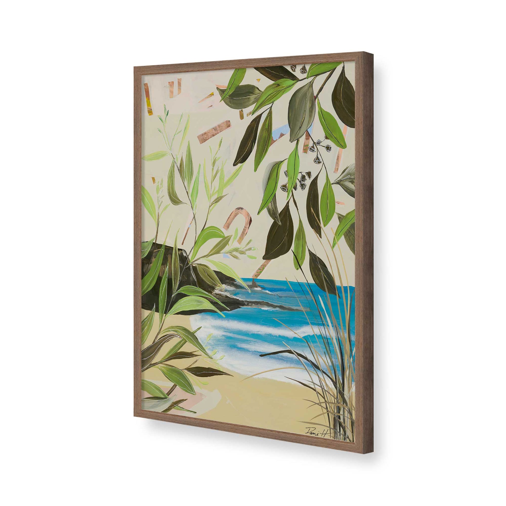 [Color:Walnut], Picture of art in a Walnut frame of the corner