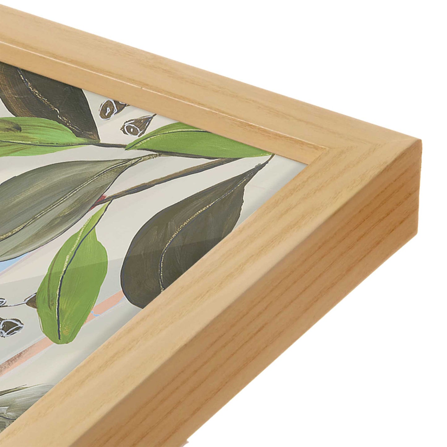 [Color:American Maple], Picture of art in a American Maple frame at an angle