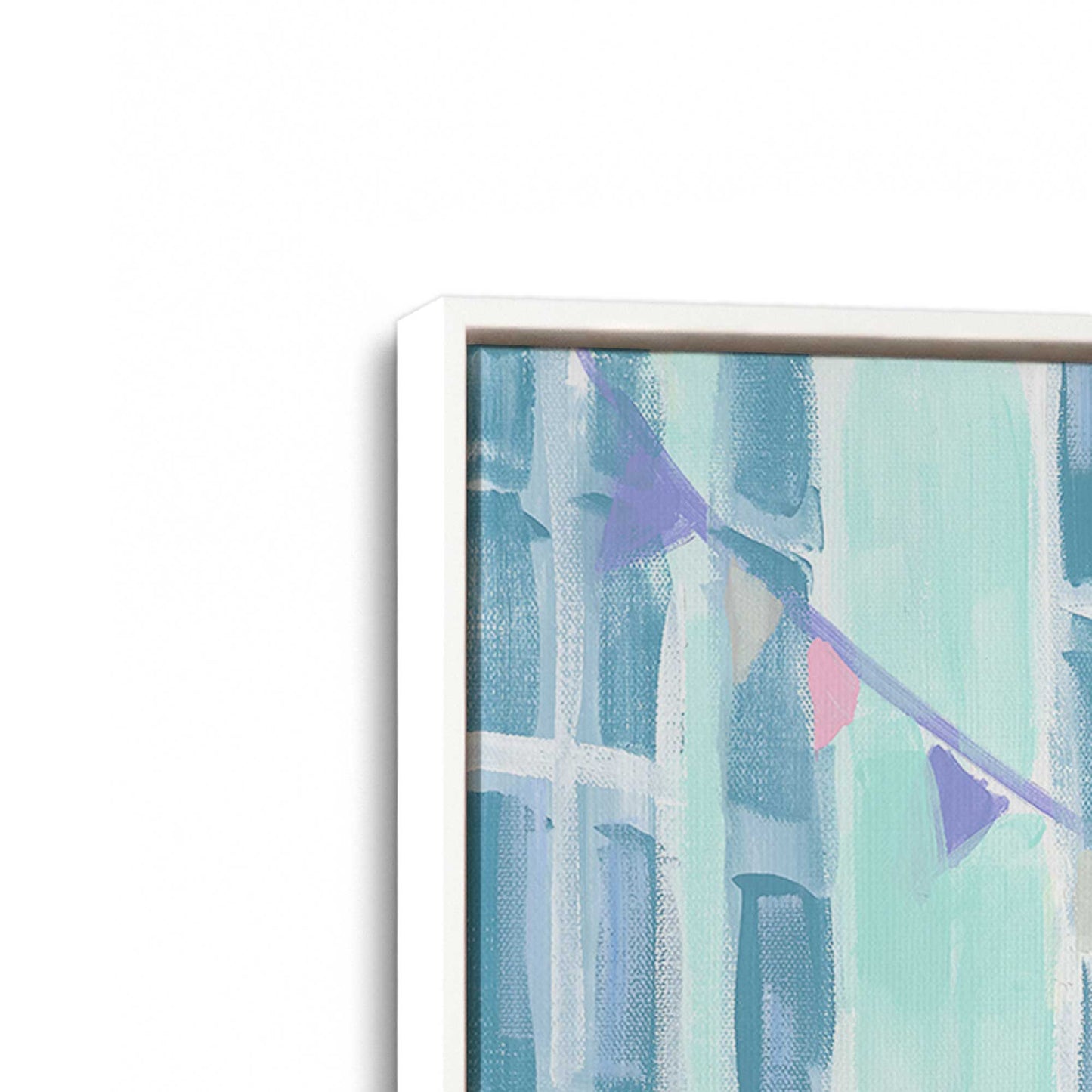 [Color:Opaque White], Picture of art in a White frame at an angle