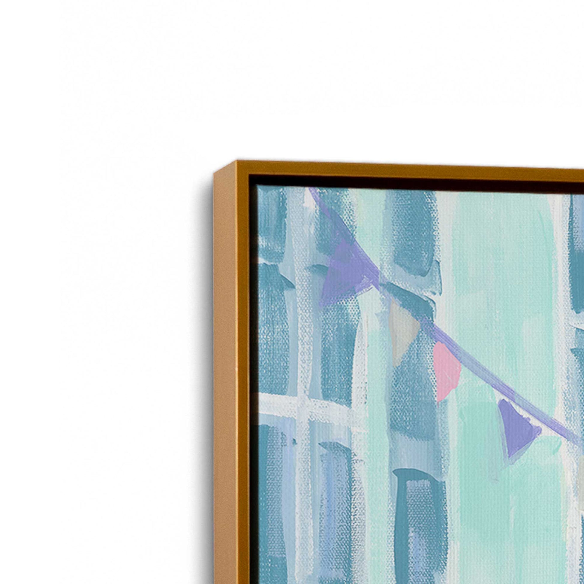 [Color:Polished Gold], Picture of art in a Polished Gold frame at an angle