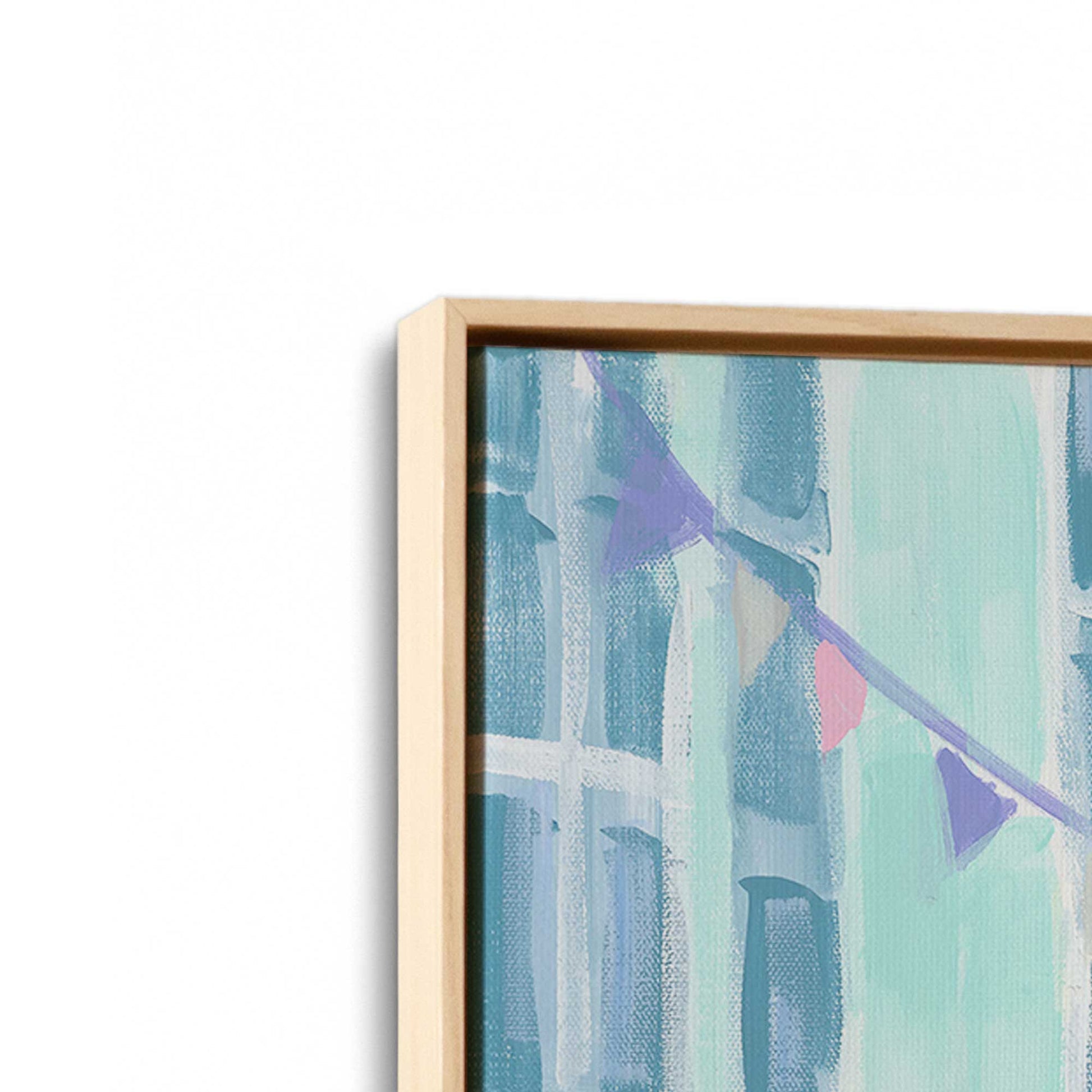 [Color:American Maple], Picture of art in a American Maple frame at an angle