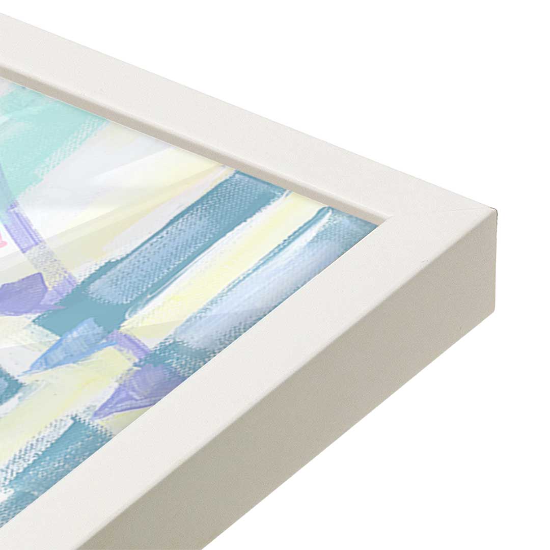 [Color:Opaque White], Picture of art in a Opaque White frame at an angle