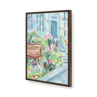 [Color:Brown], Picture of art in a Brown frame of the corner