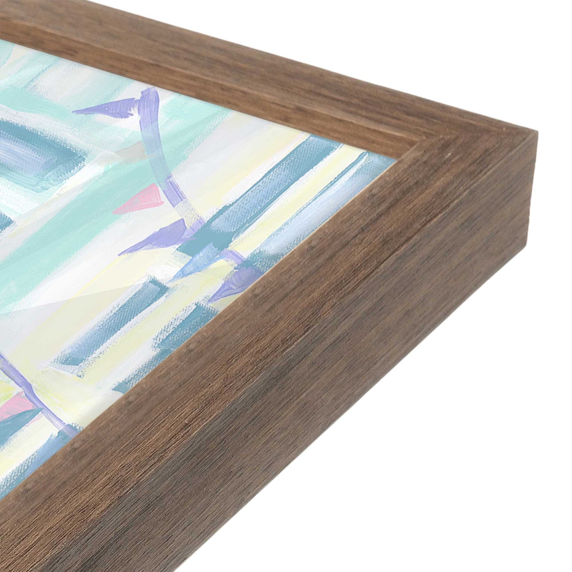 [Color:Walnut], Picture of art in a Walnut frame at an angle