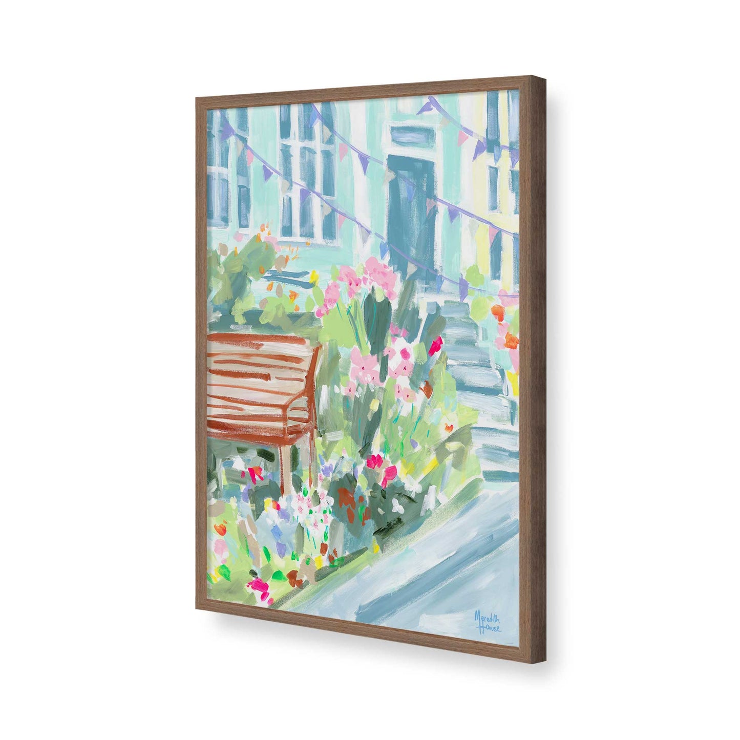 [Color:Walnut], Picture of art in a Walnut frame of the corner