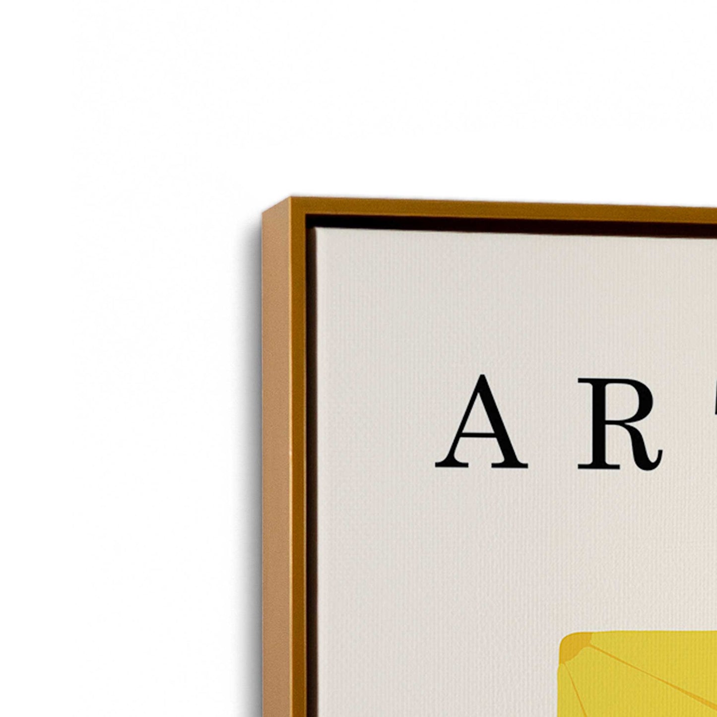 [Color:Polished Gold], Picture of art in a Polished Gold frame at an angle