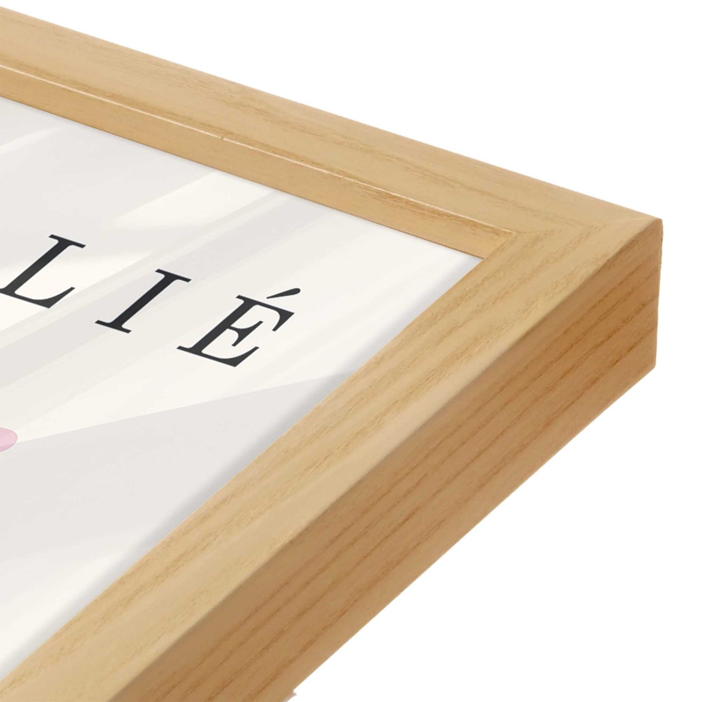 [Color:American Maple], Picture of art in a American Maple frame at an angle