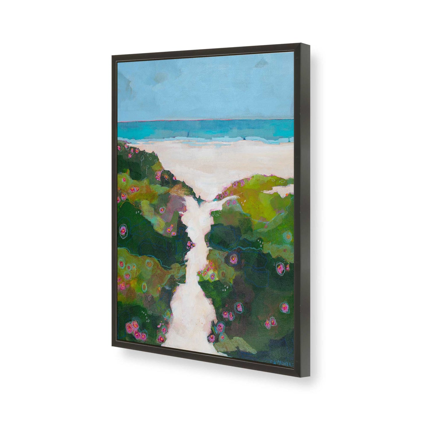 [Color:Satin Black], Picture of art in a Satin Black frame of the corner