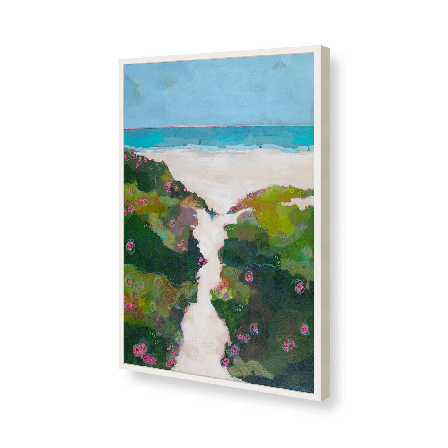 [Color:Opaque White], Picture of art in a Opaque White frame of the corner