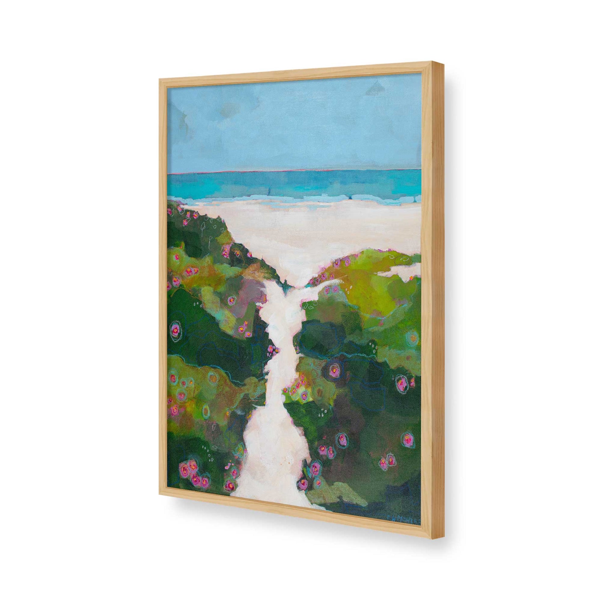 [Color:American Maple], Picture of art in a American Maple frame of the corner
