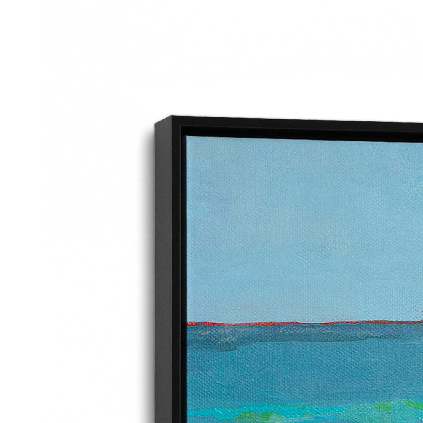 [Color:Satin Black], Picture of art in a Satin Black frame at an angle