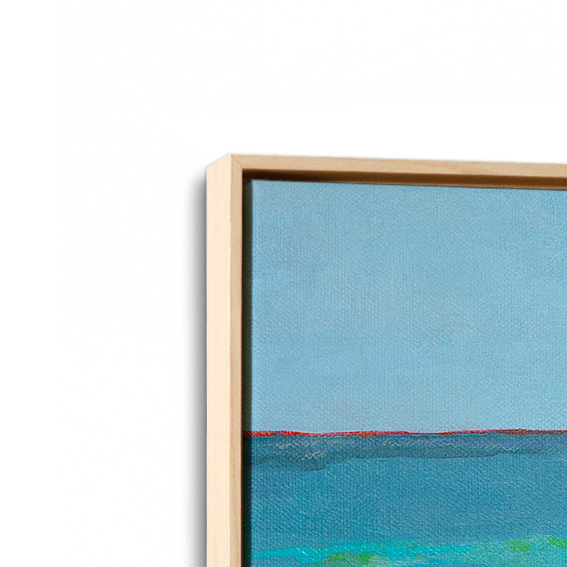 [Color:American Maple], Picture of art in a American Maple frame at an angle