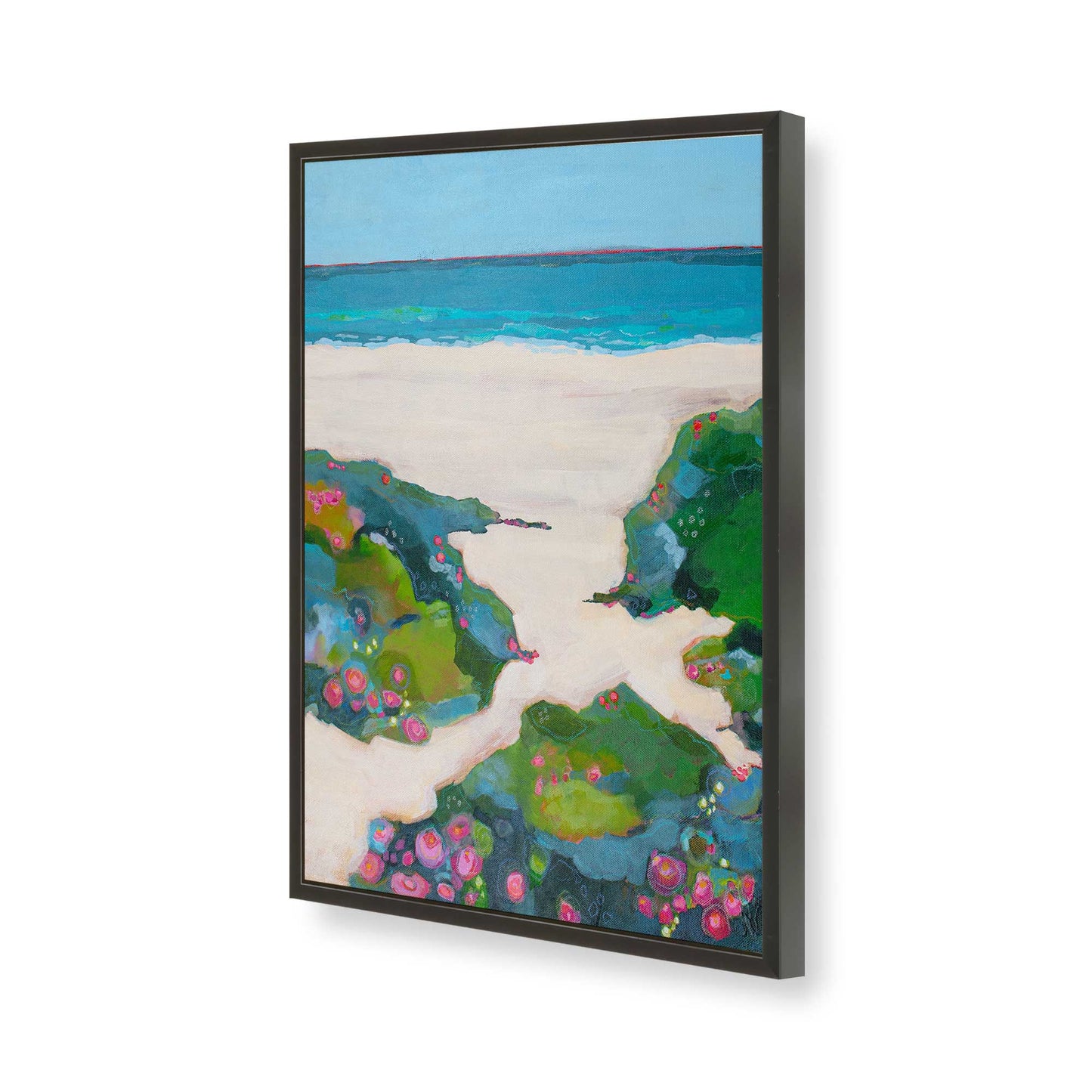 [Color:Satin Black], Picture of art in a Satin Black frame of the corner