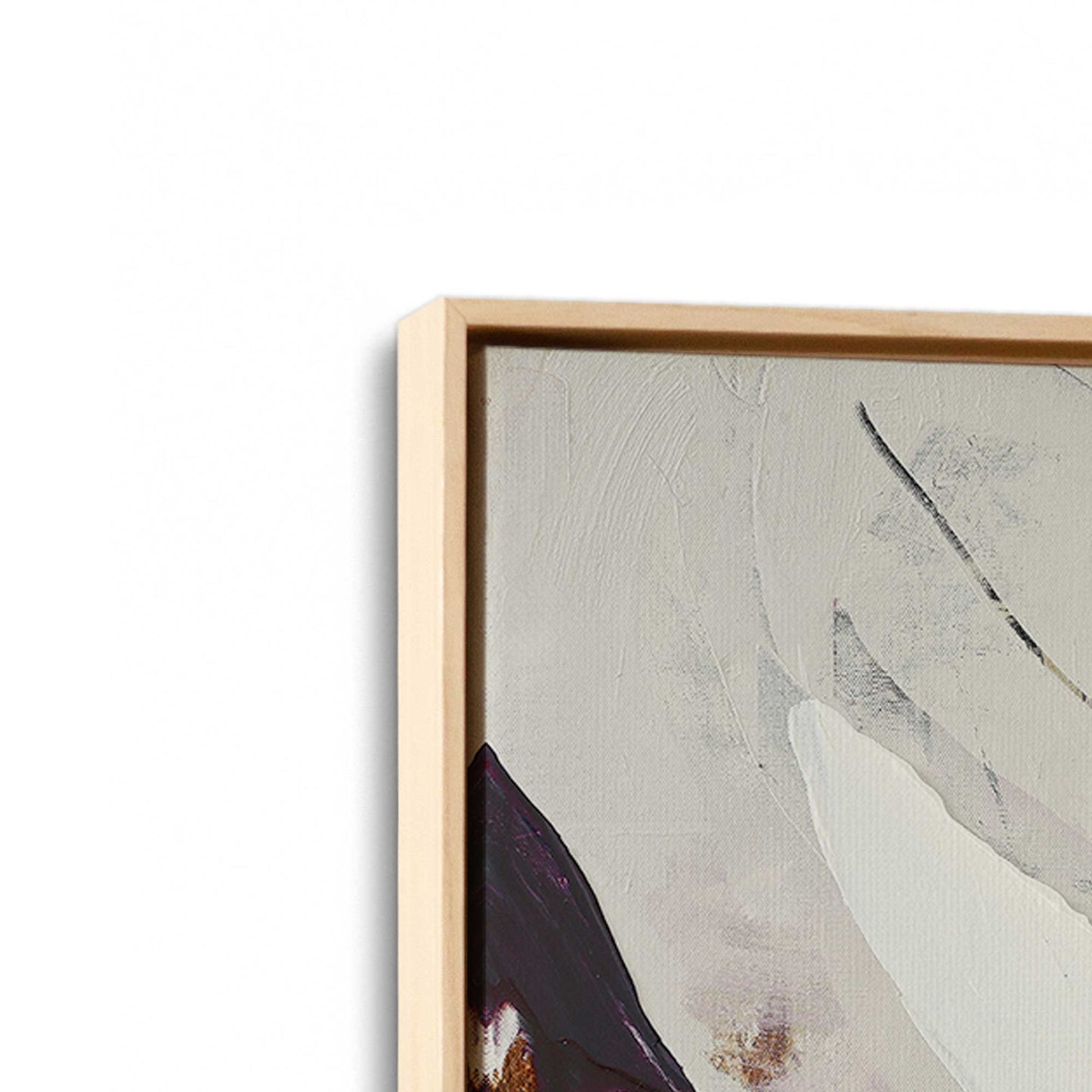 [Color:American Maple], Picture of art in a American Maple frame at an angle