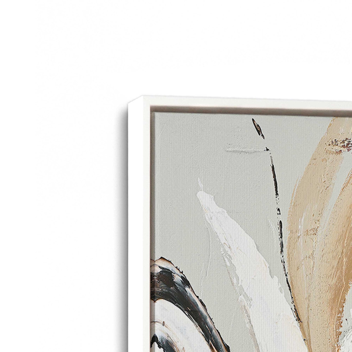 [Color:Opaque White], Picture of art in a White frame at an angle