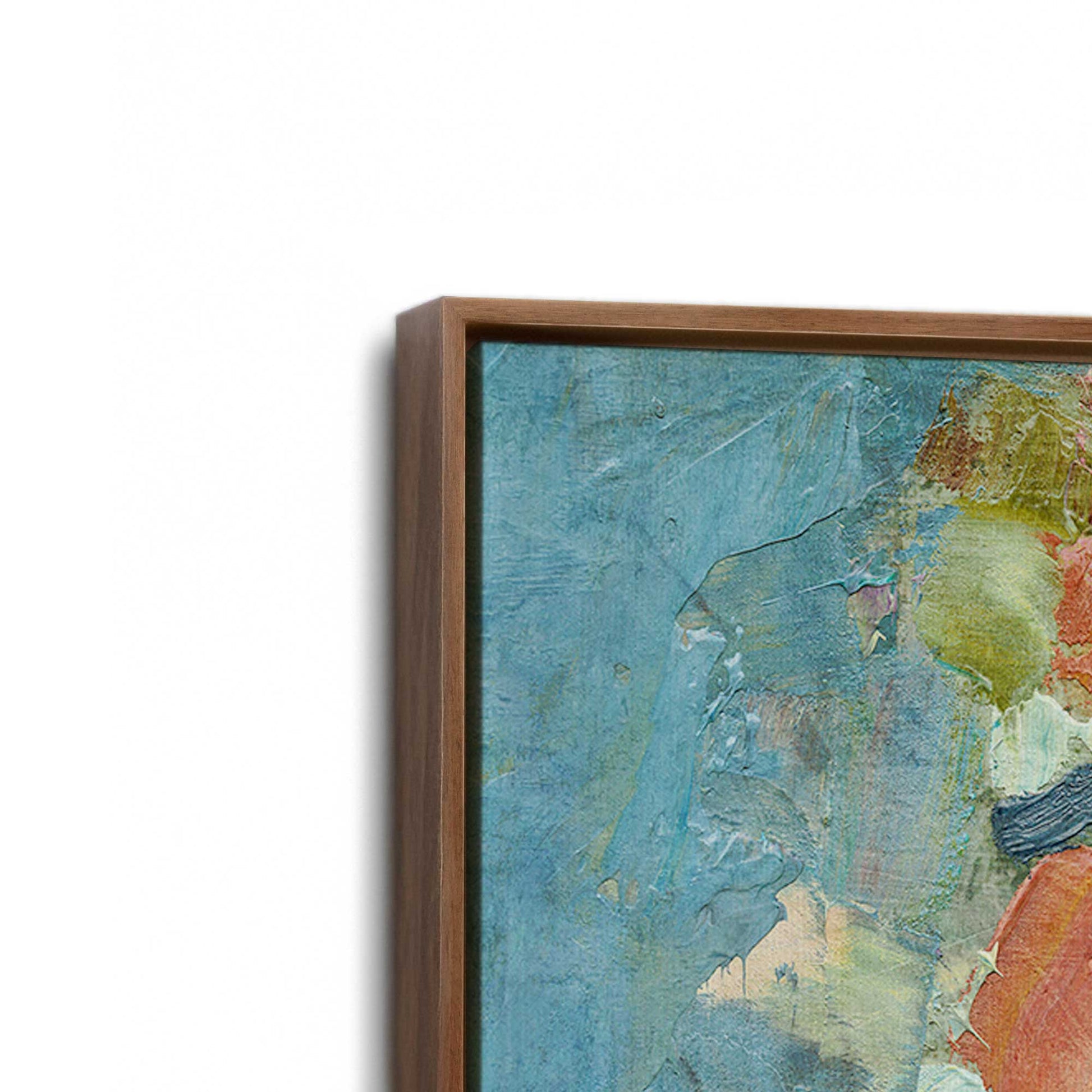 [Color:Walnut], Picture of art in a Walnut frame at an angle
