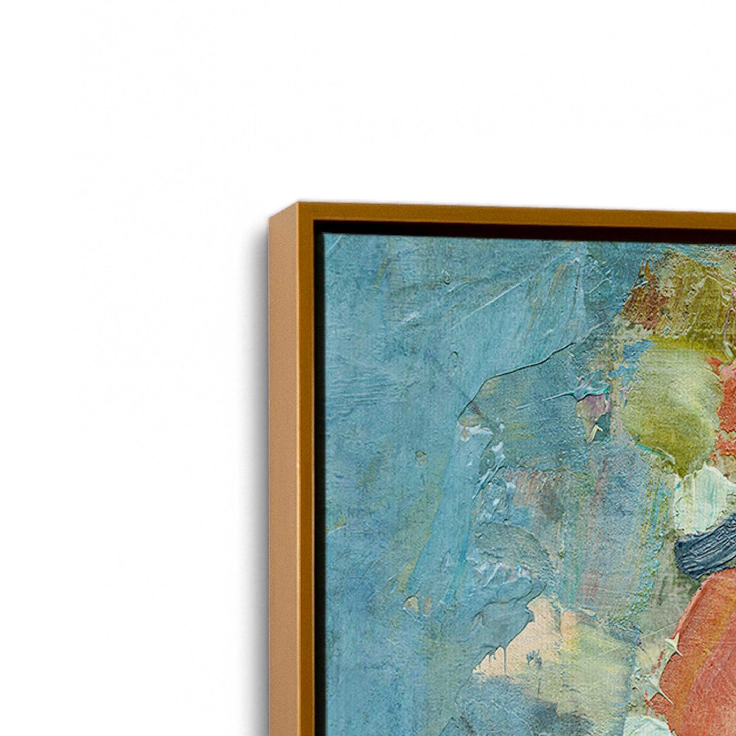 [Color:Polished Gold], Picture of art in a Polished Gold frame at an angle