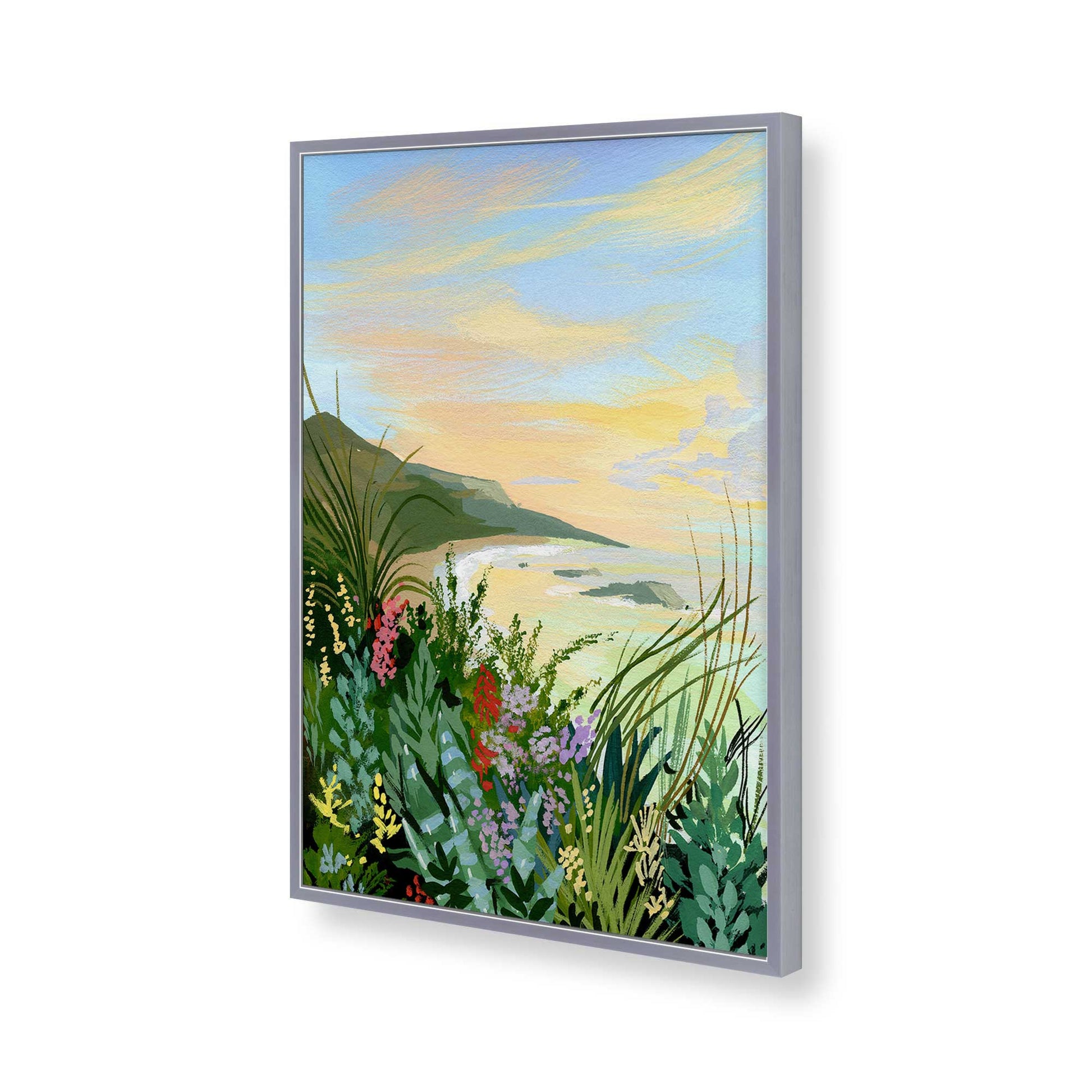 [Color:Polished Chrome], Picture of art in a Polished Chrome frame of the corner