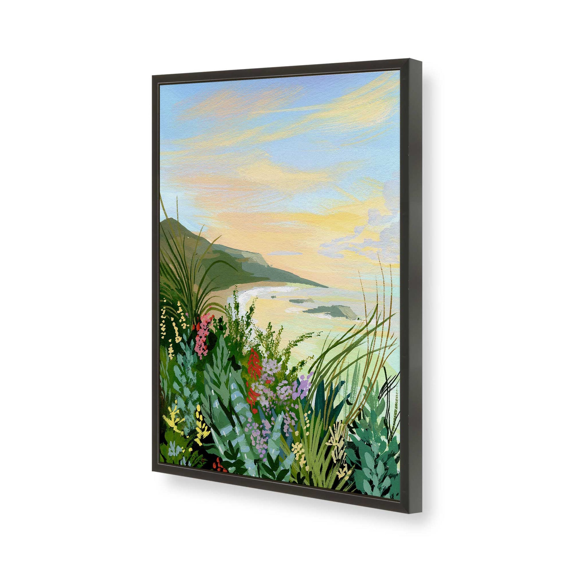 [Color:Satin Black], Picture of art in a Satin Black frame of the corner
