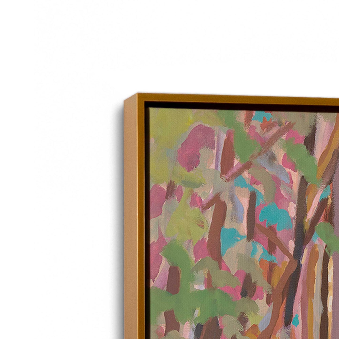 [Color:Polished Gold], Picture of art in a Polished Gold frame at an angle
